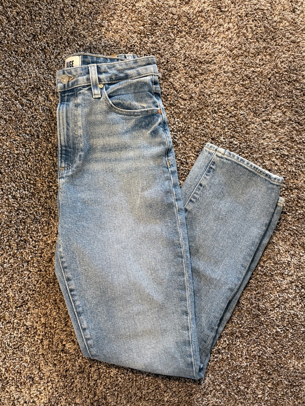 PAIGE Light Wash High-Rise Straight Jeans Style: “Billy”